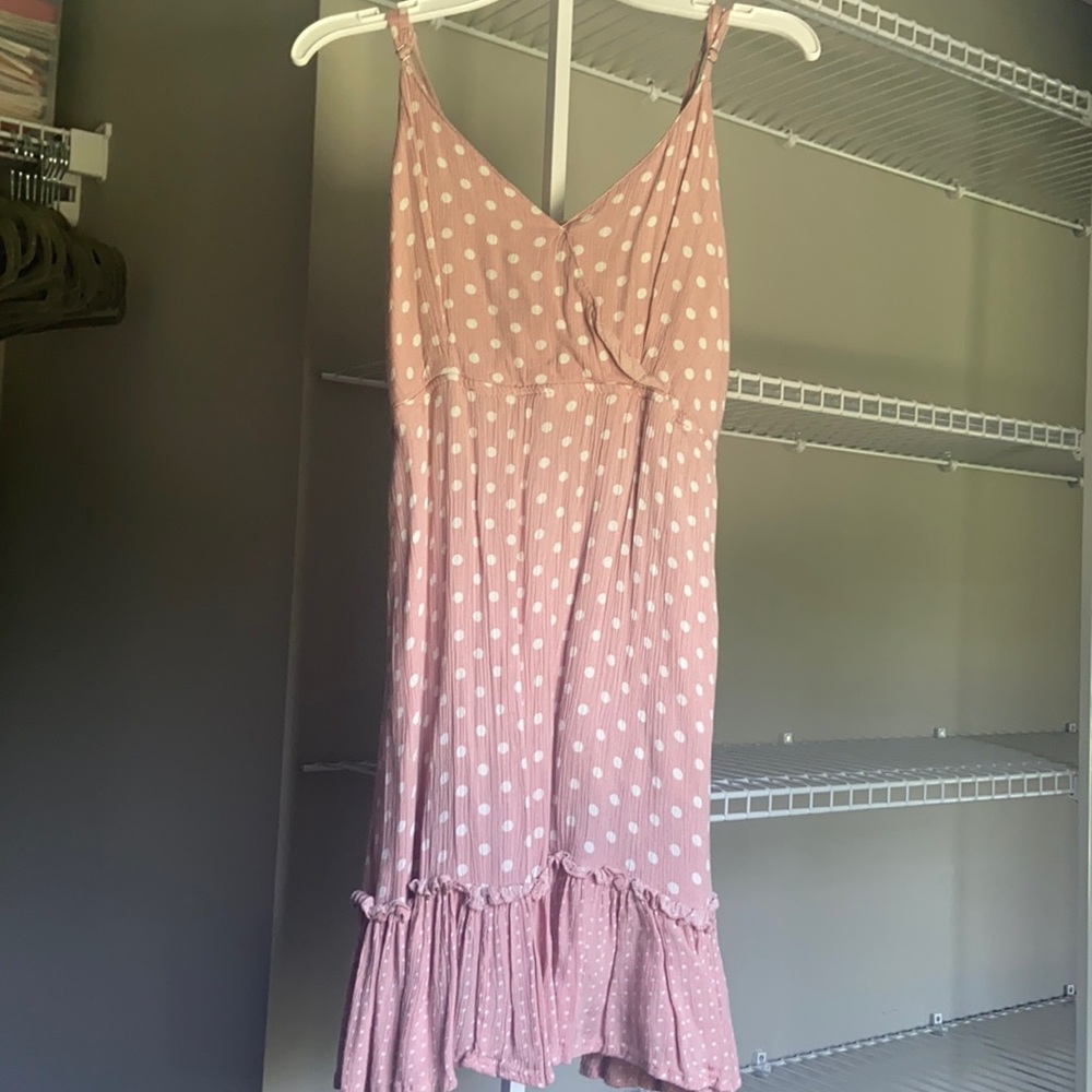 Sim & Sam Pink & White Polka Dot Sundress Size M